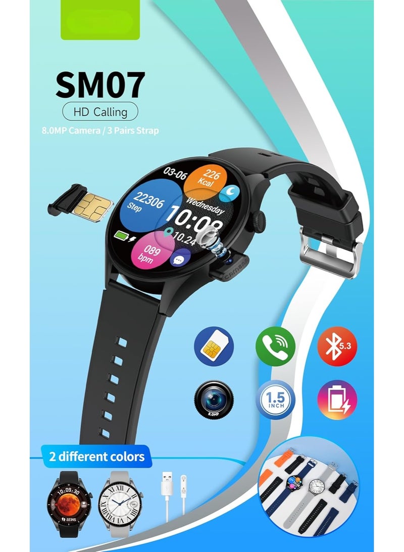 TIGER ساعة ذكية أندرويد 4G/5G مستقلة، شاشة AMOLED تعمل باللمس، ساعة ذكية خلوية مع فتحة SIM، 32GB ذاكرة داخلية، تدعم الواي فاي، مراقب للياقة البدنية والنشاط - Image 2